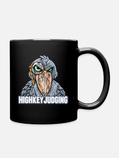 Schuhschnabel mit Brille – Highkey-Bewertung - Tasse einfarbig - Schwarz