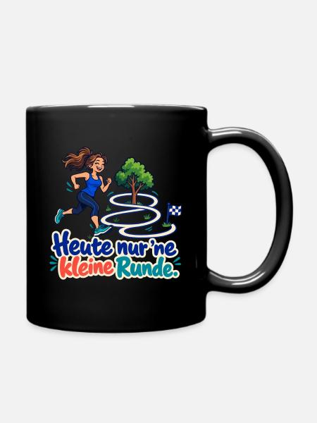 Joggerin auf kleiner Runde - Tasse einfarbig - Schwarz