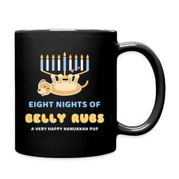 Acht Nächte mit Bauchmassagen Lustiger Chanukkah-Hund - Tasse einfarbig - Schwarz - Rechts