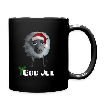 Graues Schaf God Jul - Schwedisch - Tasse einfarbig - Schwarz - Rechts