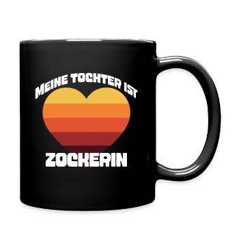 Meine Tochter ist Zockerin T-Shirt | Retro Gaming - Tasse einfarbig - Schwarz - Rechts