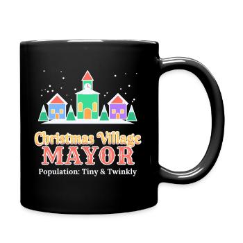 Weihnachtsdorf-Bürgermeister lustiges Feriendorf - Tasse einfarbig - Schwarz - Rechts
