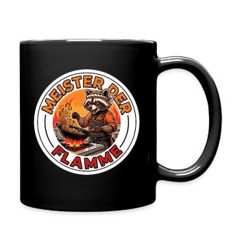 Asiatische Streetfood Wok Küche Meister Motiv - Tasse einfarbig - Schwarz - Rechts