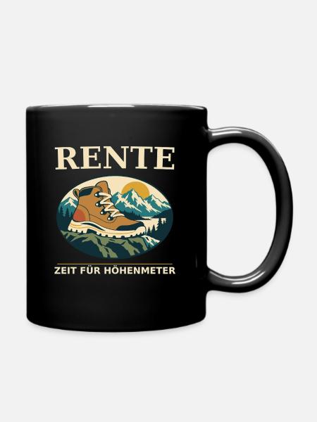 Rente: Zeit für Höhenmeter - Tasse einfarbig - Schwarz