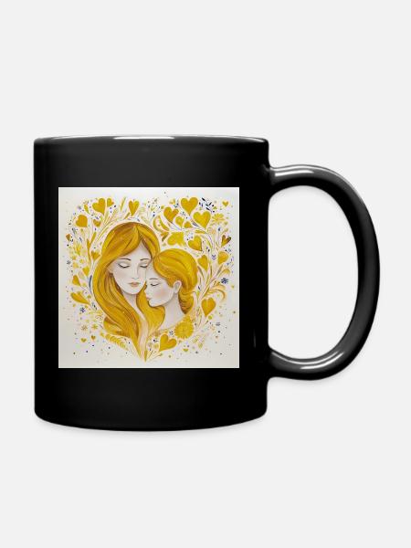 Mutter und Tochter – Liebe in Gold - Tasse einfarbig - Schwarz