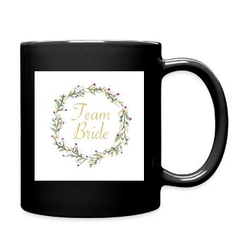 Team Bride mit Blumenkranz - Tasse einfarbig - Schwarz - Rechts