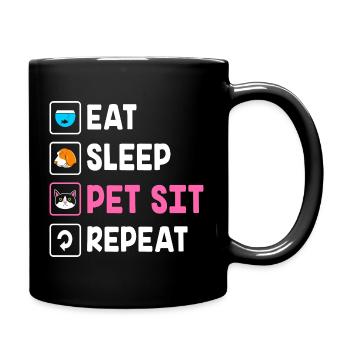 Haustier Sitter Haustiere Babysitter - Tasse einfarbig - Schwarz - Rechts
