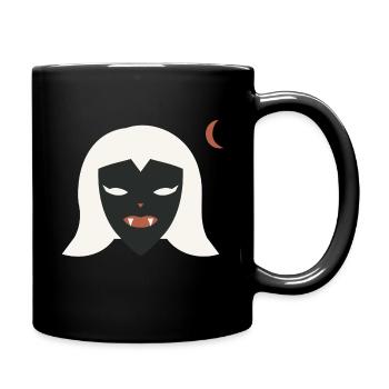 Halloween Vampirin Damen - Tasse einfarbig - Schwarz - Rechts