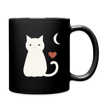 Halloween Katze Herren - Tasse einfarbig - Schwarz - Rechts