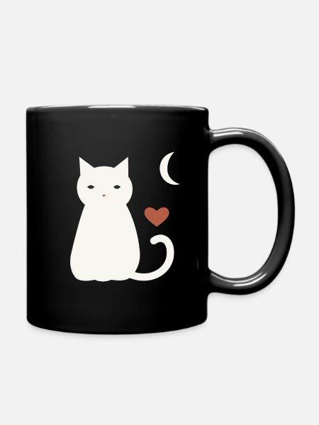 Halloween Katze Herren - Tasse einfarbig - Schwarz