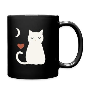 Halloween Katze Damen - Tasse einfarbig - Schwarz - Rechts