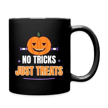 No Tricks Just Treats Cute Pumpkin Funny Halloween - Tasse einfarbig - Schwarz - Rechts