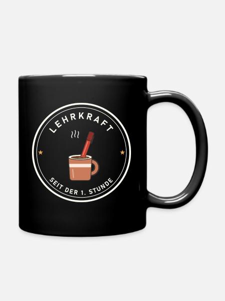 Kaffee & Rotstift Retro für Lehrer und Lehrerinnen - Tasse einfarbig - Schwarz