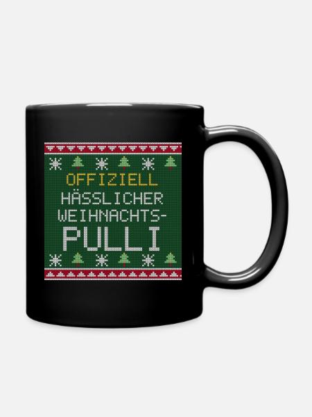 Offiziell hässlicher Weihnachtspulli Strickmuster - Tasse einfarbig - Schwarz