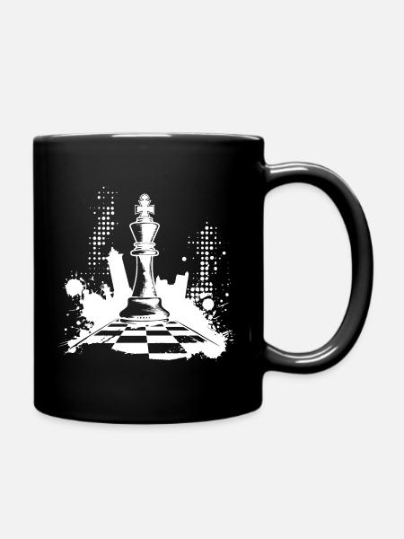 Schachfigur Streetart - Tasse einfarbig - Schwarz