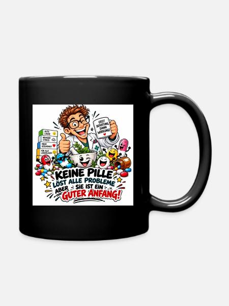 Pillenwitz: Guter Anfang - Tasse einfarbig - Schwarz