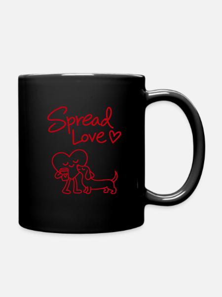 Spread Love Dog Coffee - Tasse einfarbig - Schwarz
