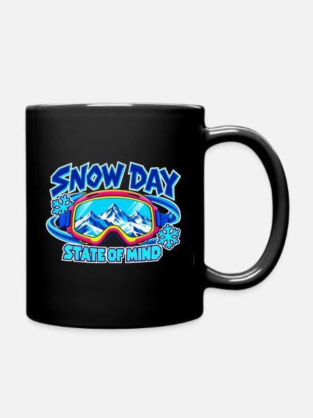 Geisteszustand am Schneetag: Skibrille - Tasse einfarbig - Schwarz