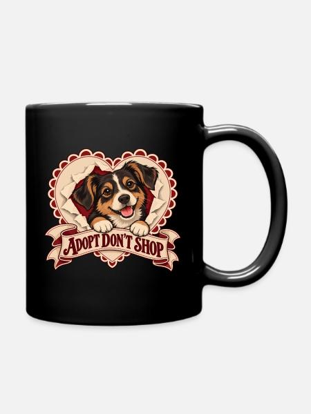 Adopt Don’t Shop Dog - Tasse einfarbig - Schwarz