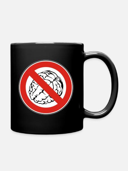 NO BRAIN - Tasse einfarbig - Schwarz
