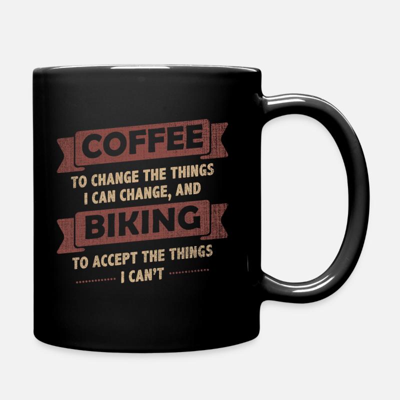 Coffee Quotes> Coffee + Biking> Change + Accept - Full Colour Mug - black