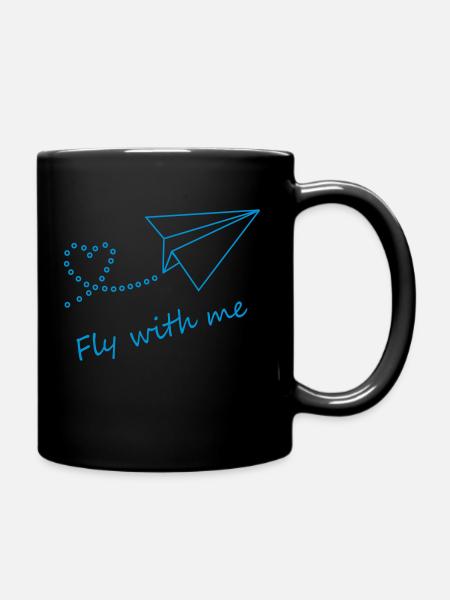 Fly with me - Tasse einfarbig - Schwarz