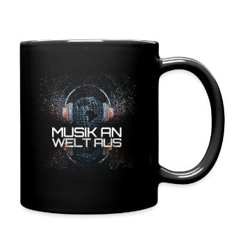 Music Sayings> Music on - World - Full Colour Mug - black - Right