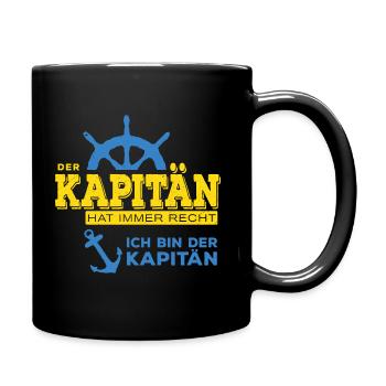 Kapitän Recht Steuerrad Anker Lenkrad Geschenk - Tasse einfarbig - Schwarz - Rechts