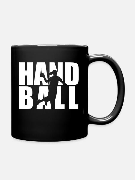 Handball Block Frau - Tasse einfarbig - Schwarz
