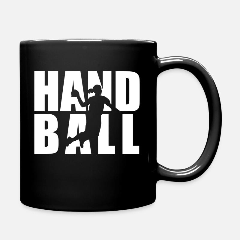 Handball Block Frau - Tasse einfarbig - Schwarz