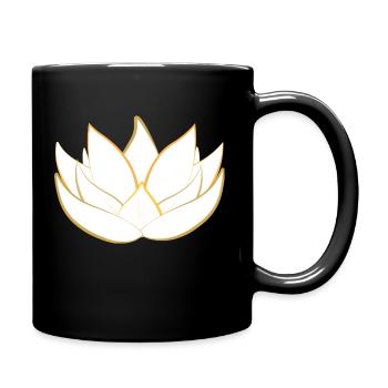 Goldene Lotusblüte - Lotosblüte - Tasse einfarbig - Schwarz - Rechts