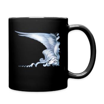 Pegasus Head with Big Wing - Full Colour Mug - black - Right