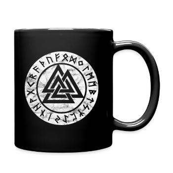 Valknut Vikings Odin Thor Symbole Vintage Signe - Mug uni - noir - Droite