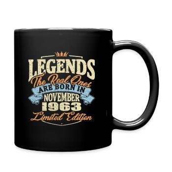 Echte Legenden werden im November 1963 geboren - Tasse einfarbig - Schwarz - Rechts