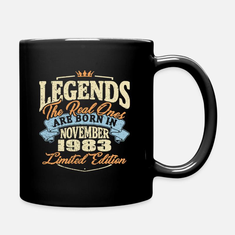 Real legends are born in november 1983 - Full Colour Mug - black