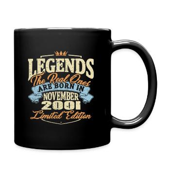 Echte Legenden werden im November 2001 geboren - Tasse einfarbig - Schwarz - Rechts