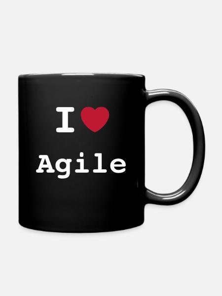 I Love Agile | Ich liebe Agile - Tasse einfarbig - Schwarz