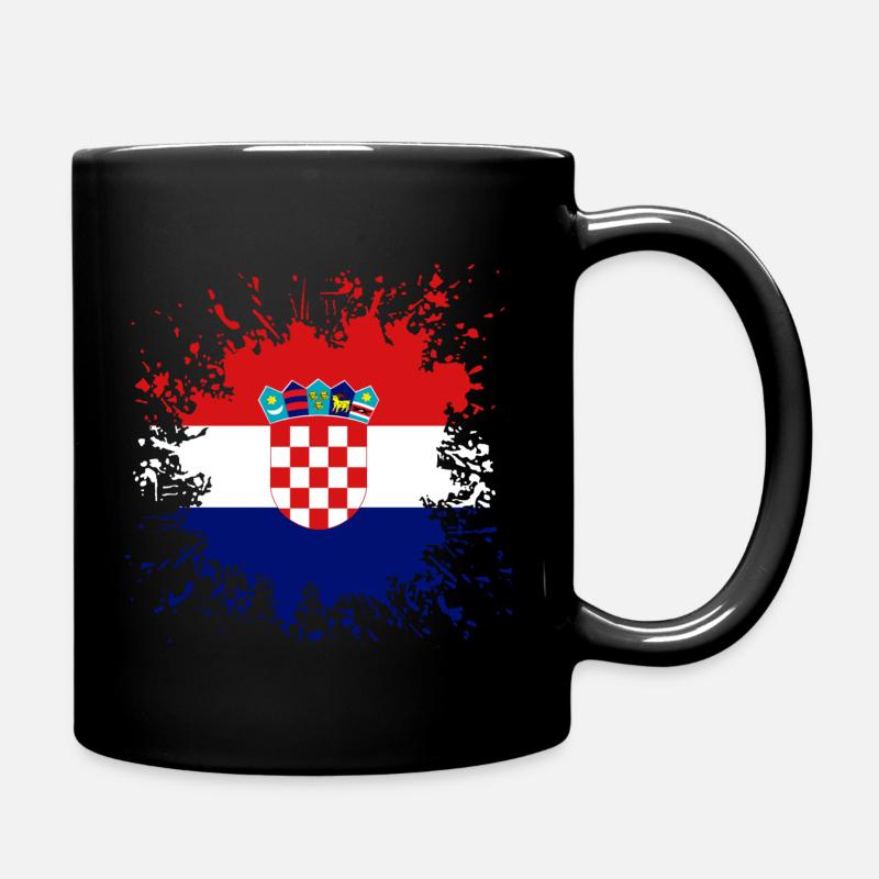 Kroatien Flagge Farbspritzer - Tasse einfarbig - Schwarz
