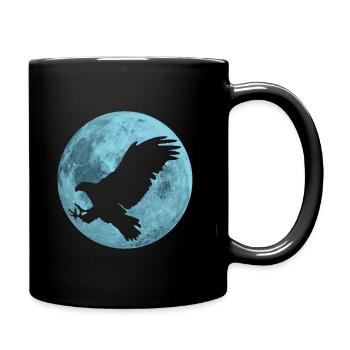 Eagle full moon - Full Colour Mug - black - Right