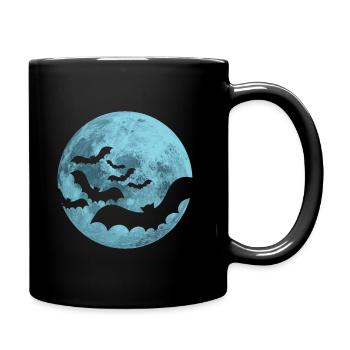 bats full moon - Full Colour Mug - black - Right