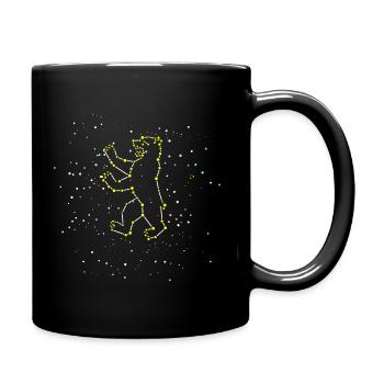 Himmel über Berlin gelb - ohne Text - Tasse einfarbig - Schwarz - Rechts