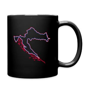 Kroatien - Tasse einfarbig - Schwarz - Rechts