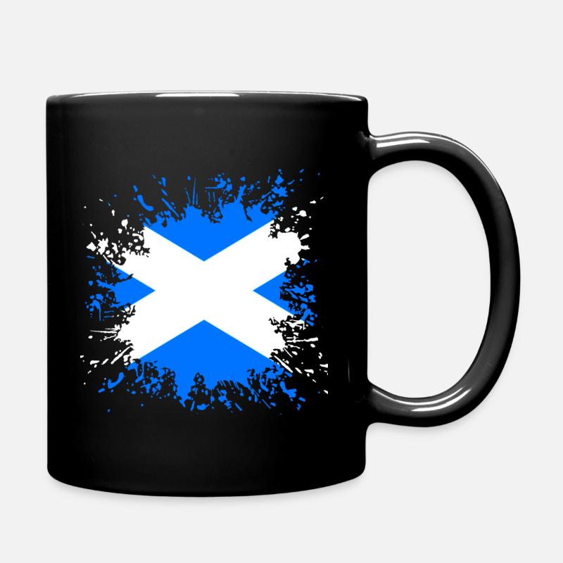 Schottland Flagge Farbspritzer - Tasse einfarbig - Schwarz