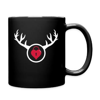 Cuckold - Der gehörnte Mann Geschenk Geburtstag - Tasse einfarbig - Schwarz - Rechts