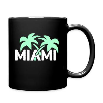 SUNSHINESTATE MIAMI palm trees in neon style - Full Colour Mug - black - Right