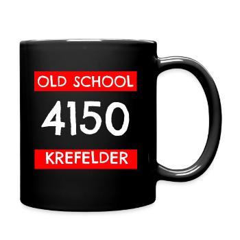 Old school Krefelder Krefeld alte Postleitzahl PLZ - Tasse einfarbig - Schwarz - Rechts