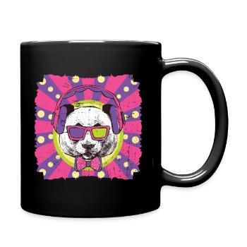 Funky Panda - Tasse einfarbig - Schwarz - Rechts