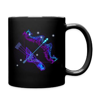 Sagittarius Sagittarius Zodiac star sign - Full Colour Mug - black - Right
