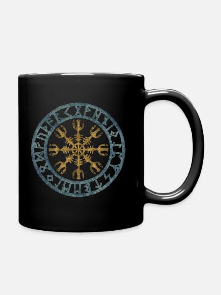 Casque vintage de la crainte Awe Viking Symbole Runen - Mug uni - noir