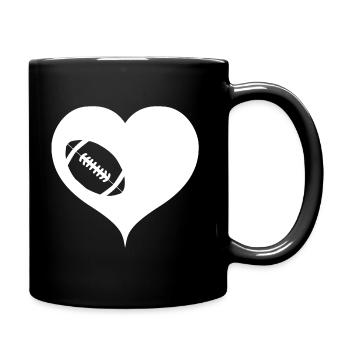 American football heart - Full Colour Mug - black - Right